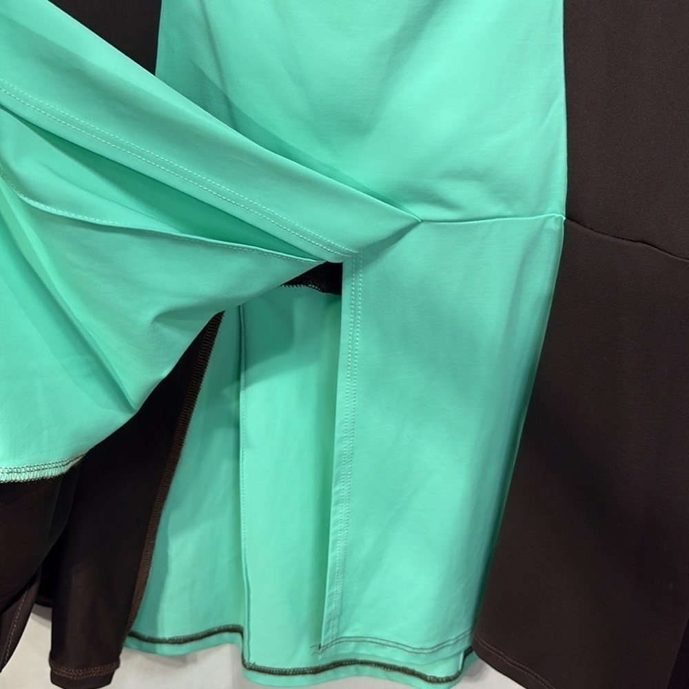 🪐 nwt Cogma Bridget cycling, dress, aqua and chocolate brown - Picture 4 of 11